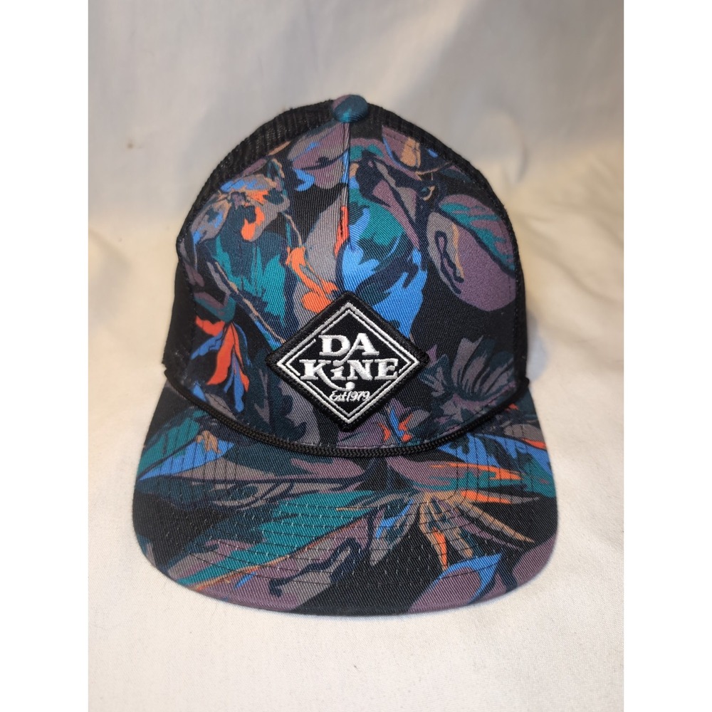 Dakine Hawaiian Trucker Hat Flat Rope Bill Snapback Cap Black